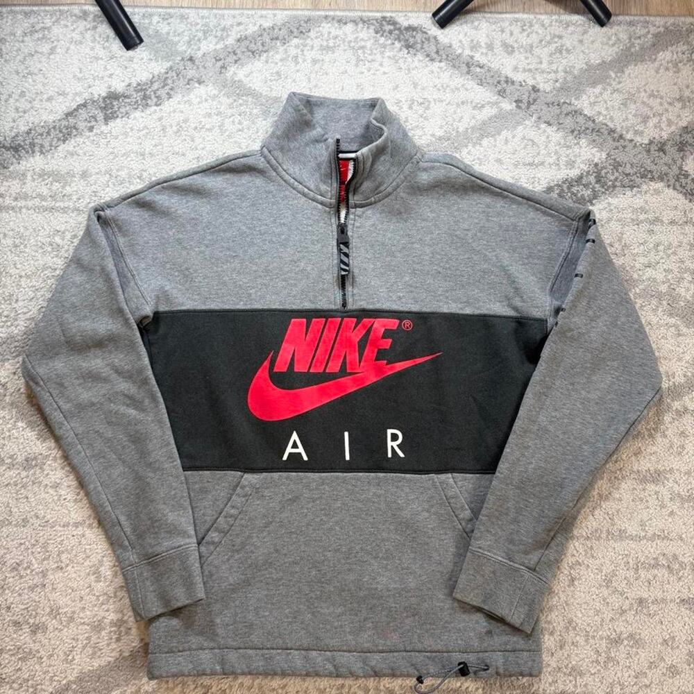 Nike Air Half Zip Closure Sweatshirt Men’s Size Small Gray Heather (spot)
